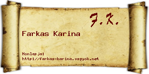 Farkas Karina névjegykártya