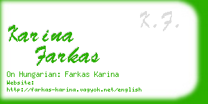 karina farkas business card
